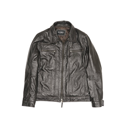 Leather Jacket CLJ-BR-ZP-V4