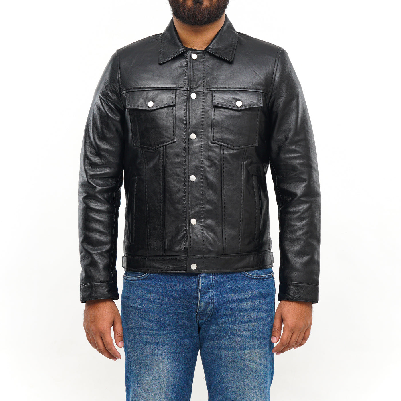 LEATHER JACKET CLJ-BL-SC-FP-V5