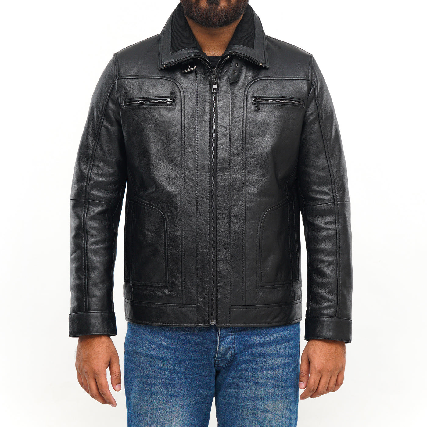 LEATHER JACKET CLJ-BL-DC-V5