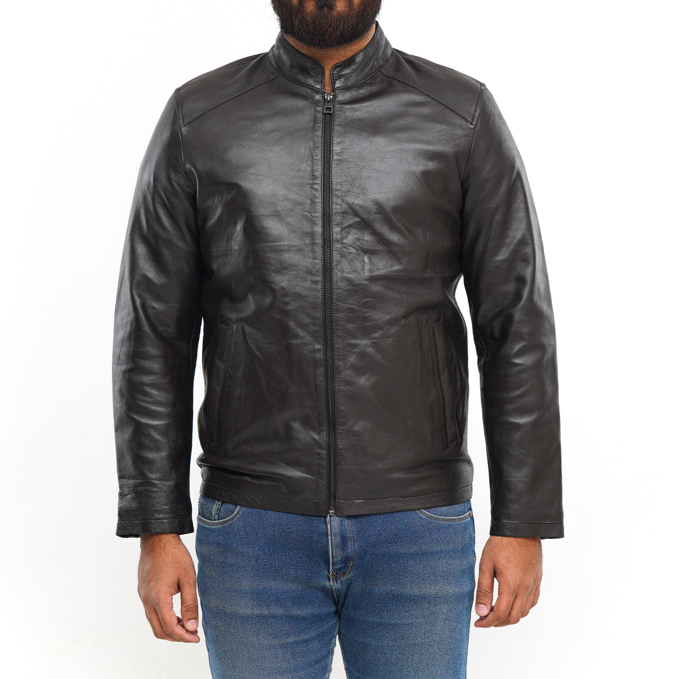 LEATHER JACKET CLJ-BR-BN-V5