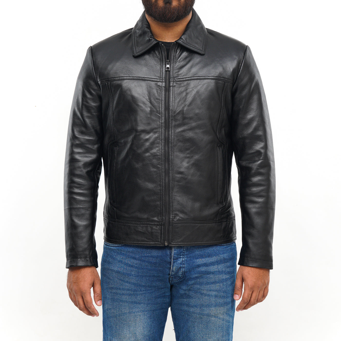 LEATHER JACKET CLJ-BL-SC-V5
