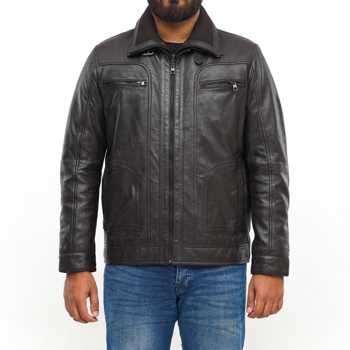 LEATHER JACKET CLJ-BR-DC-V5