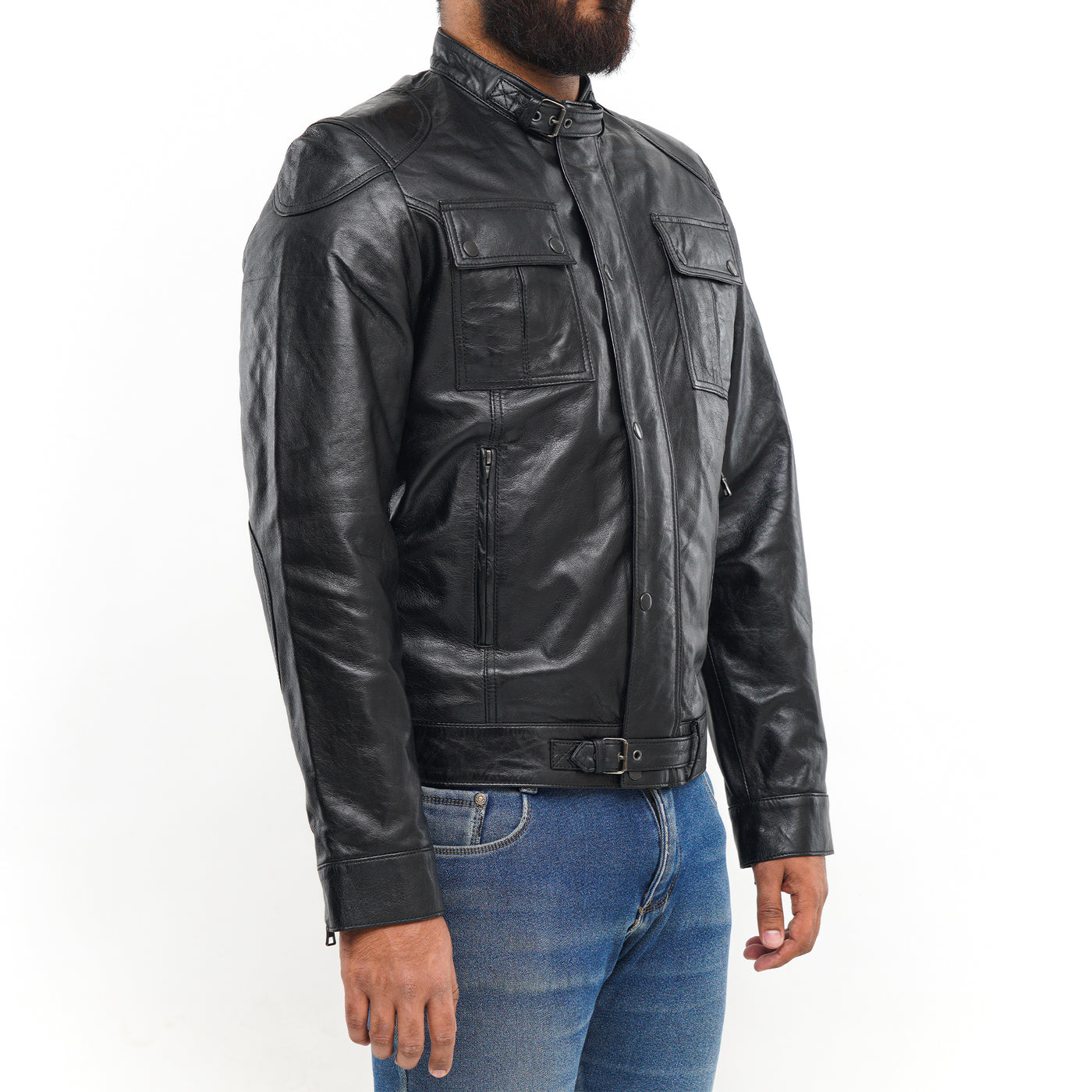 LEATHER JACKET CLJ-BL-BN-FP-V5