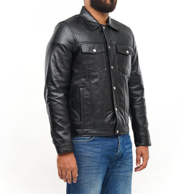 LEATHER JACKET CLJ-BL-SC-FP-V5