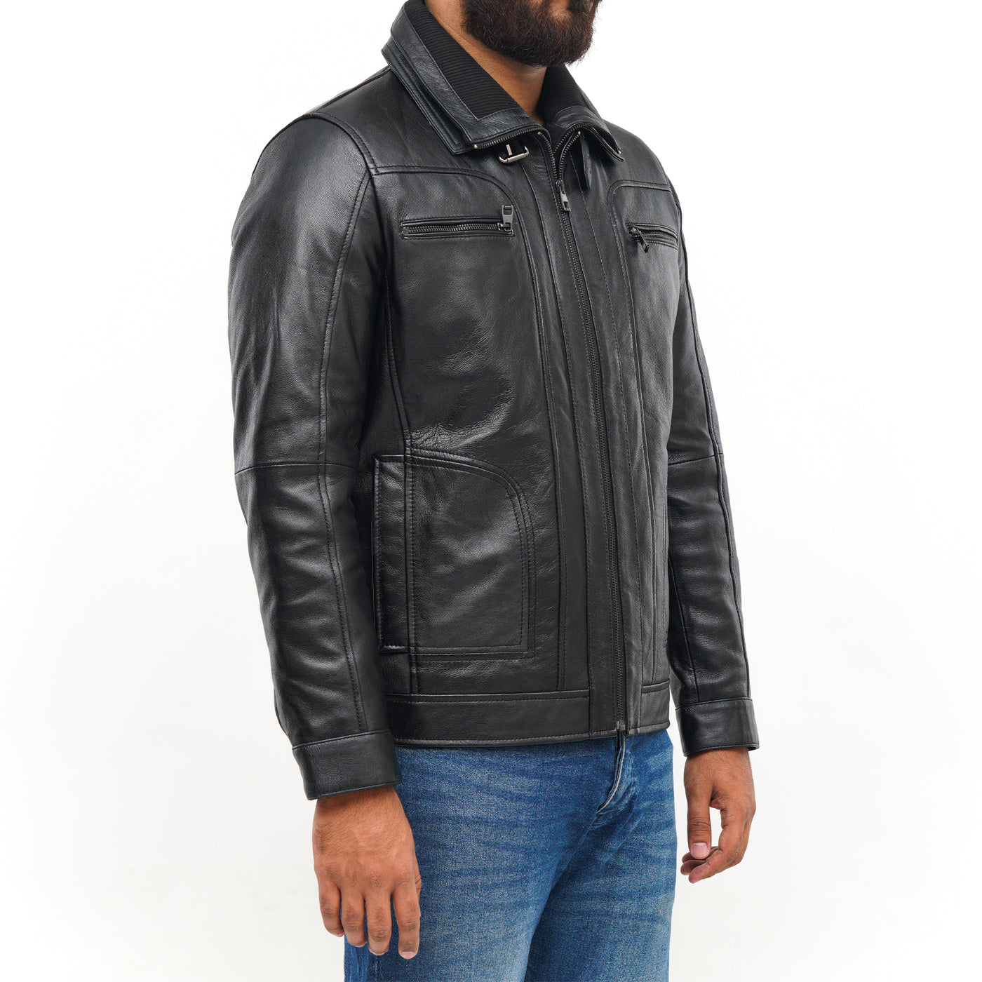 LEATHER JACKET CLJ-BL-DC-V5