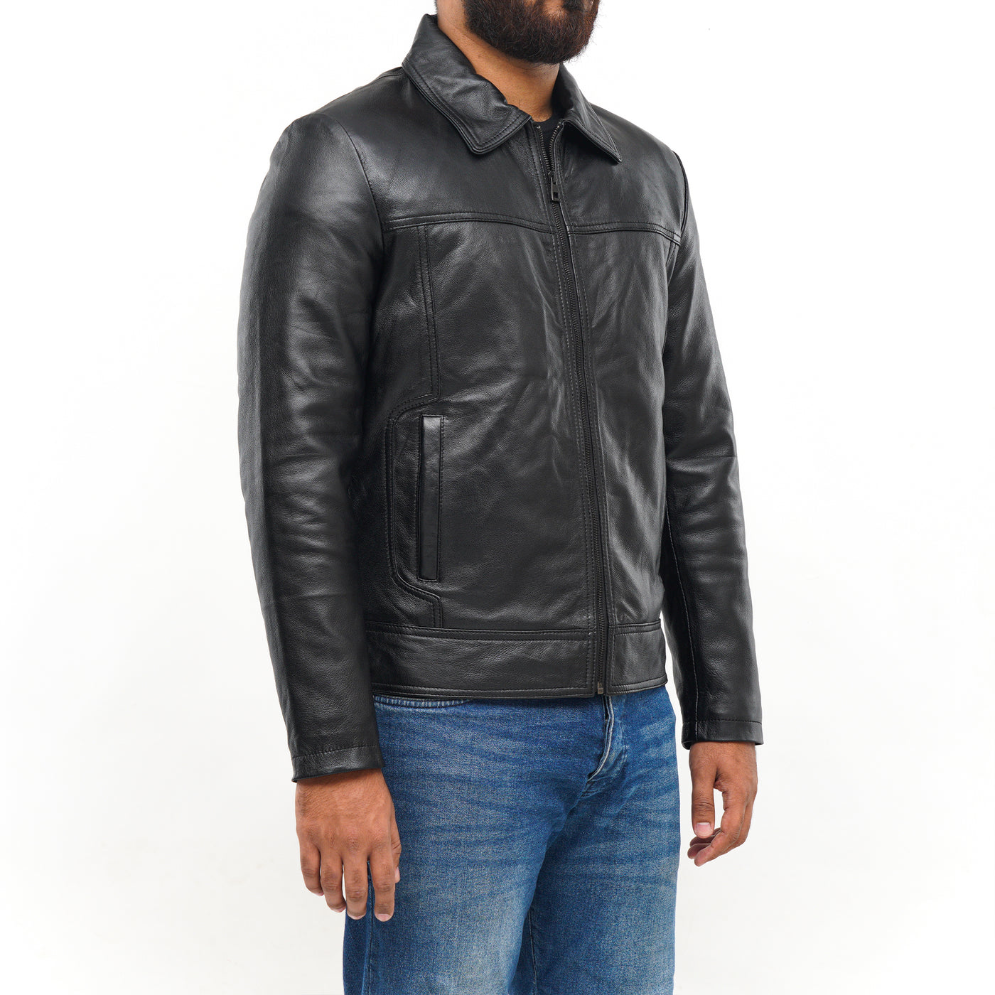 LEATHER JACKET CLJ-BL-SC-V5