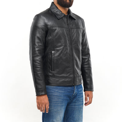 LEATHER JACKET CLJ-BL-SC-V5