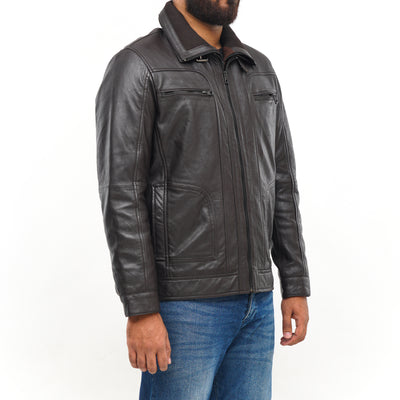 LEATHER JACKET CLJ-BR-DC-V5