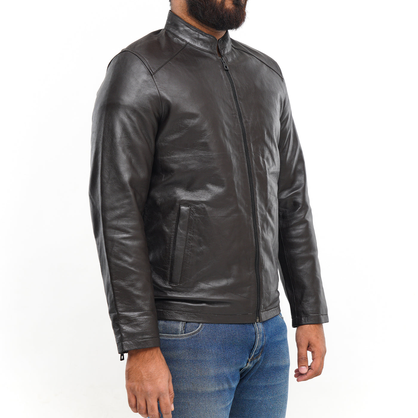 LEATHER JACKET CLJ-BR-BN-V5