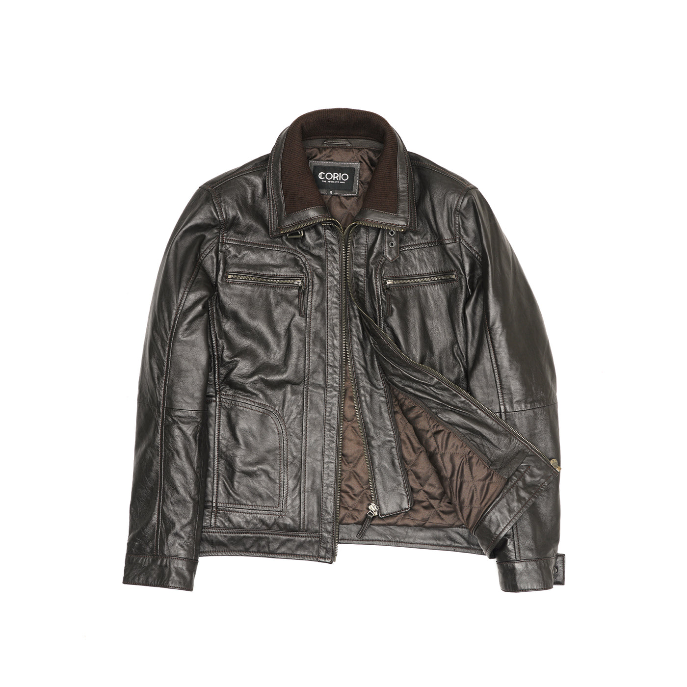 Leather Jacket CLJ-BR-ZP-V4