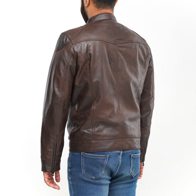 LEATHER JACKET CLJ-BR-BN-FP-V5