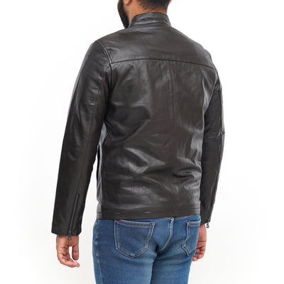 LEATHER JACKET CLJ-BR-BN-V5