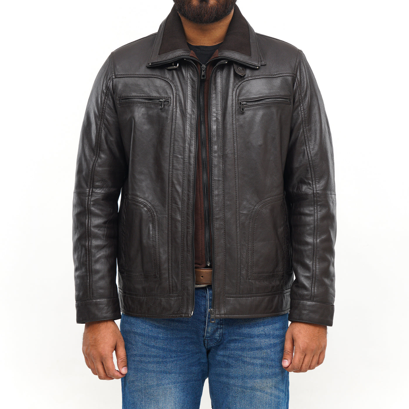 LEATHER JACKET CLJ-BR-DC-V5