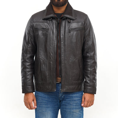 LEATHER JACKET CLJ-BR-DC-V5