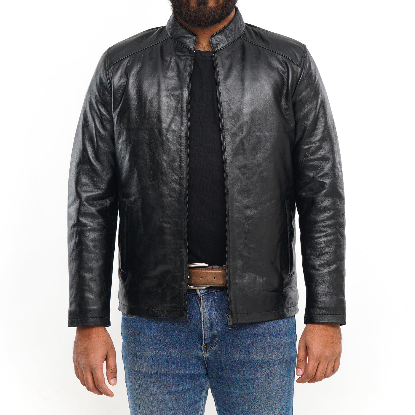 LEATHER JACKET CLJ-BL-BN-V5