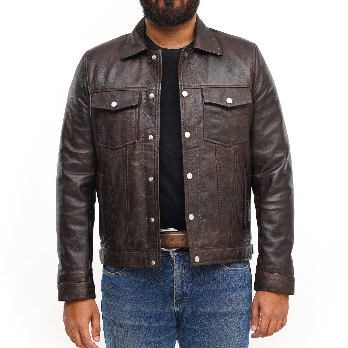 LEATHER JACKET CLJ-BR-SC-FP-V5