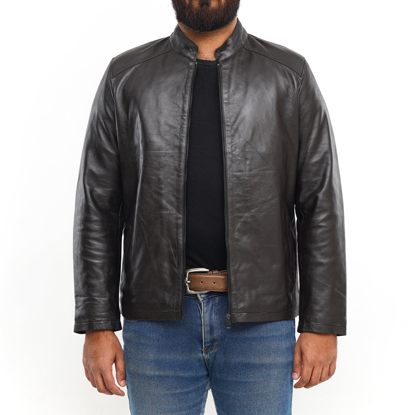 LEATHER JACKET CLJ-BR-BN-V5