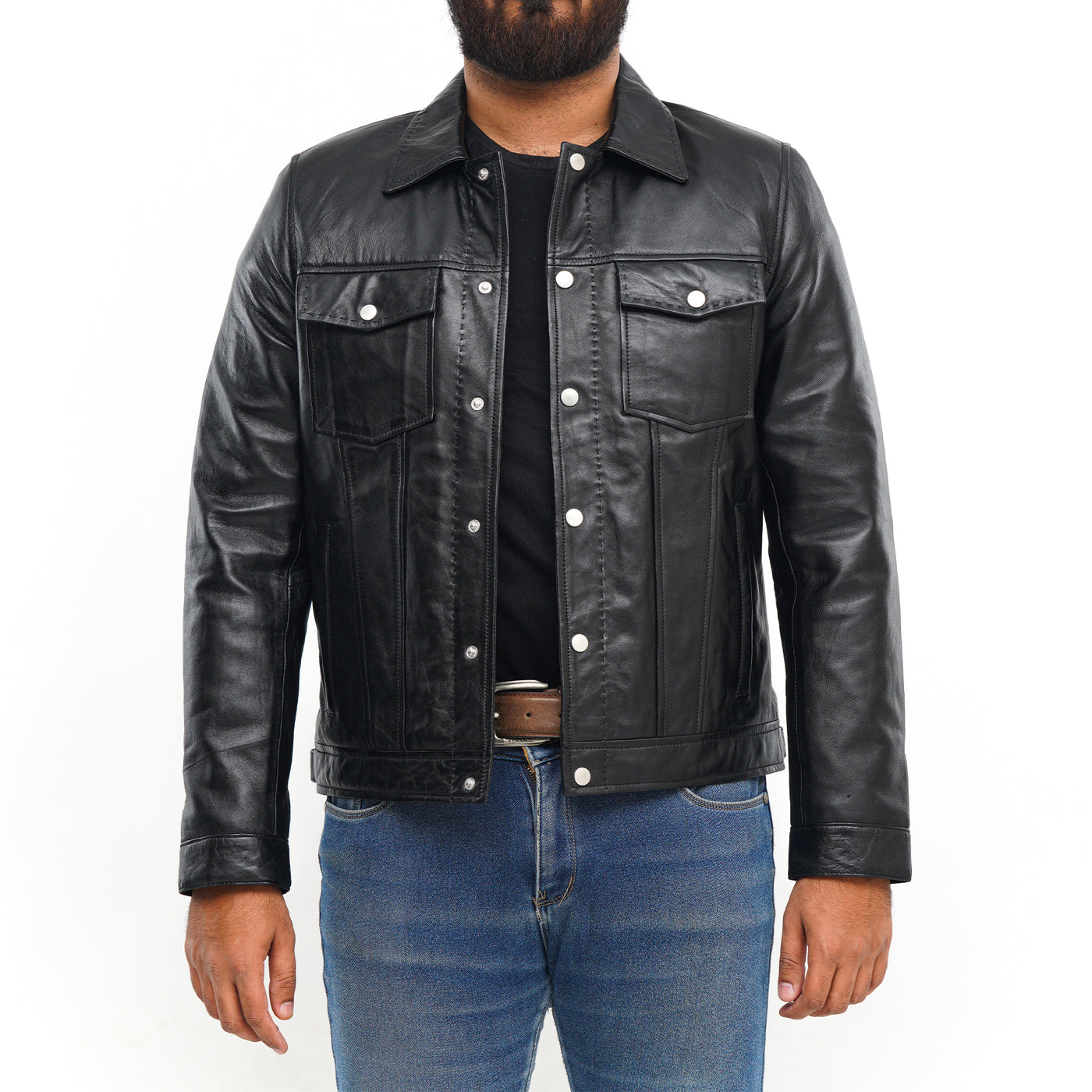 LEATHER JACKET CLJ-BL-SC-FP-V5