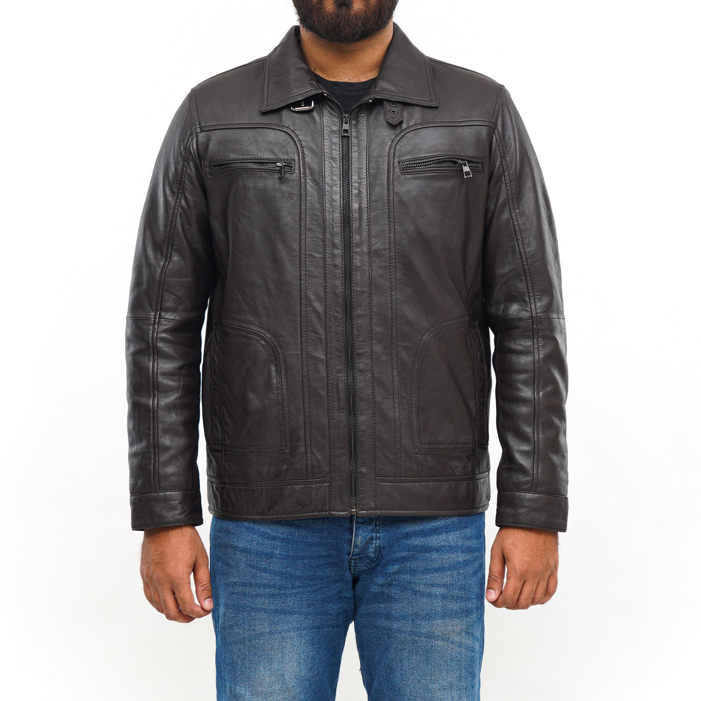 LEATHER JACKET CLJ-BR-DC-V5