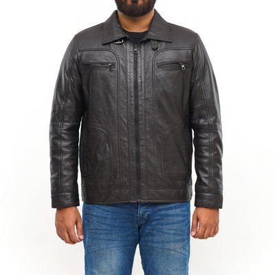 LEATHER JACKET CLJ-BR-DC-V5