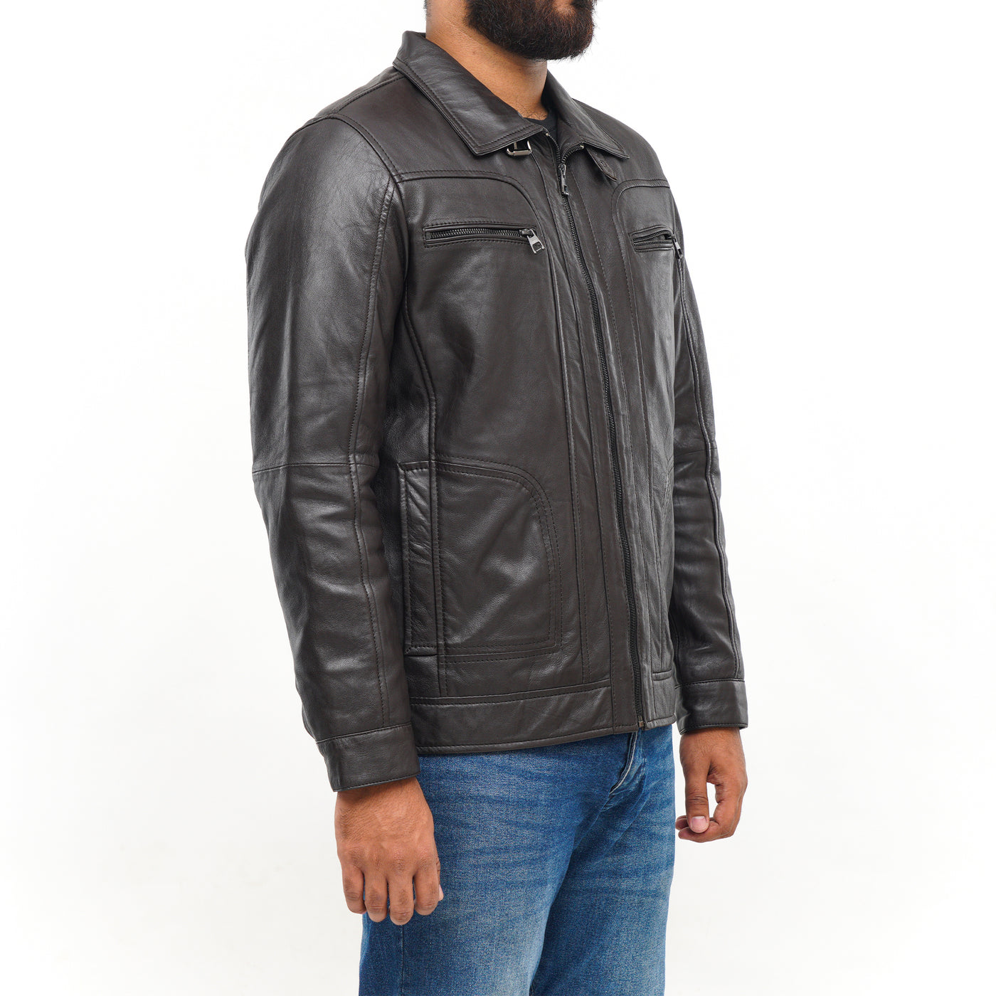LEATHER JACKET CLJ-BR-DC-V5