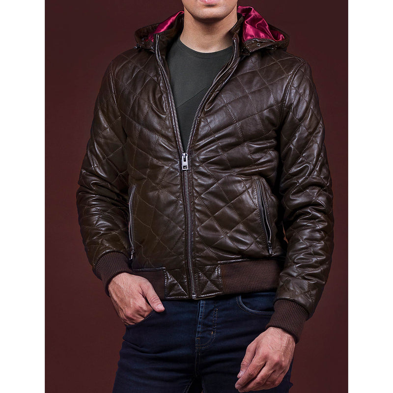 Mocha Leather Jacket (Brown)