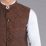 Maroon Khaddar Waistcoat