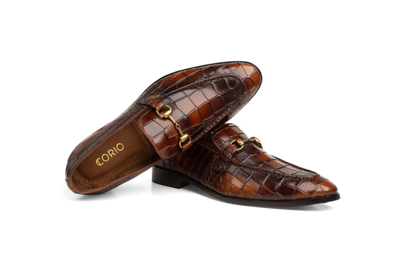 Adama Textured Loafers - Brown